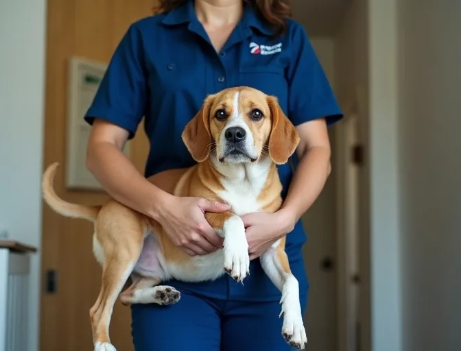 Technician respectfully transporting a deceased dog in Spotswood